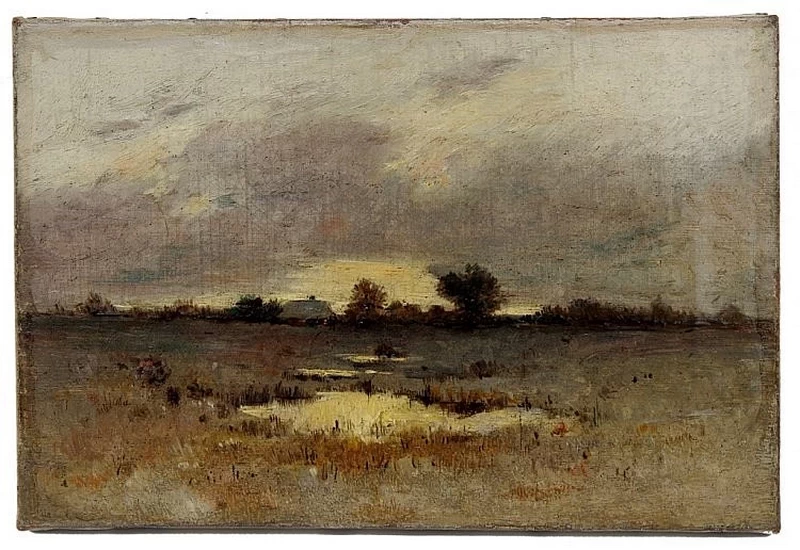 Un paesaggio invernale con una brughiera